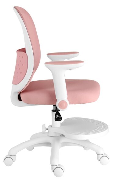 Dětská otočná židle Neoseat JUNI s podnoží — látka, růžová