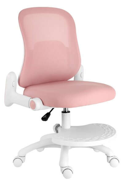 Dětská otočná židle Neoseat JUNI s podnoží — látka, růžová