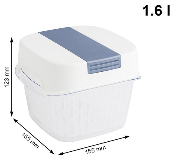 Rotho Speciální box na ovoce a zeleninu, s ventilací a filtrem, do lednice, Fridge Fresh,1,6l modrý