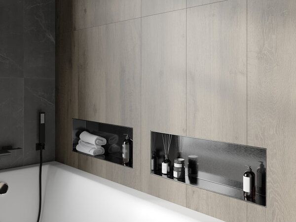 Mexen X-Wall-NR vestavěná police bez lemu 60 x 20 cm, kartáčovaná gun grey - 19E1602010