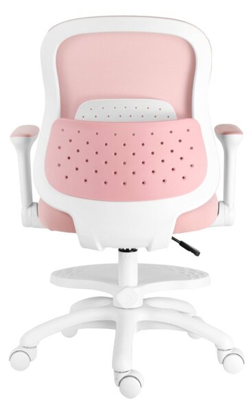 Dětská otočná židle Neoseat JUNI s podnoží — látka, růžová