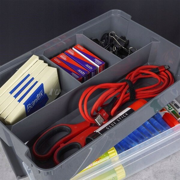 Orion Organizér, úložný box 2v1, multifunkční, šedý STORMAX - 6l, 35 x 23 x 11 cm