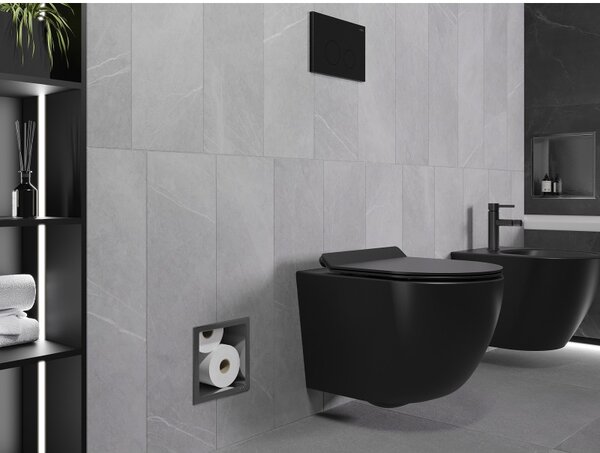Mexen X-Wall-B zásobník na toaletní papír, kartáčovaný gun grey - 19E5