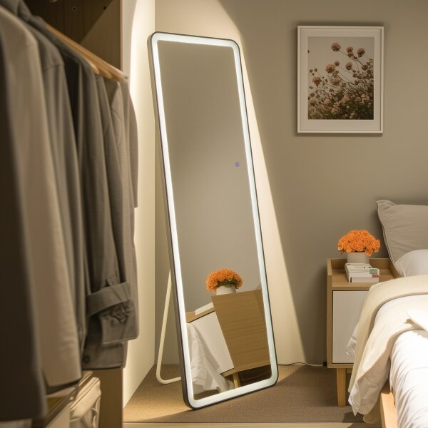 Brilagi - Stojací zrcadlo ELEGANZA LED/42W/230V 160x50 cm IP44 CRI 90 stmív.+CCT