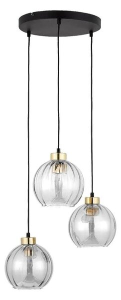 LED Lustr na lanku DEVI 3xE27/15W/230V černá/čirá