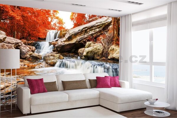 Vliesové fototapety, rozměr 375 cm x 250 cm, krajina s vodopádem, DIMEX MS-5-3161