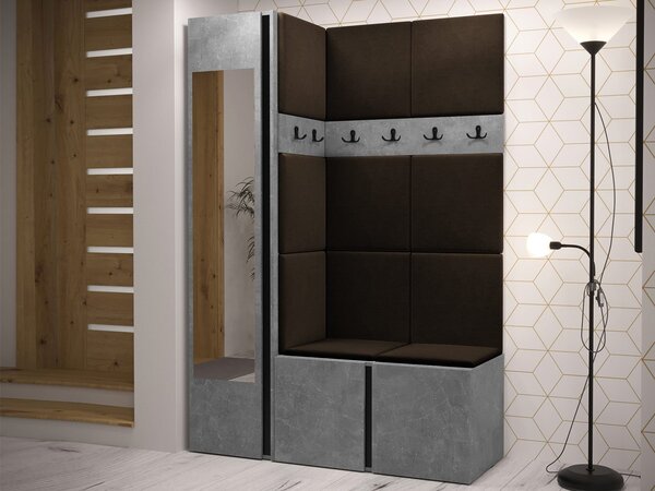 Předsíň Tavasz X, Barva: ořech warmia / ořech warmia + černá, Barva látek:: Polo 889 5903211547744