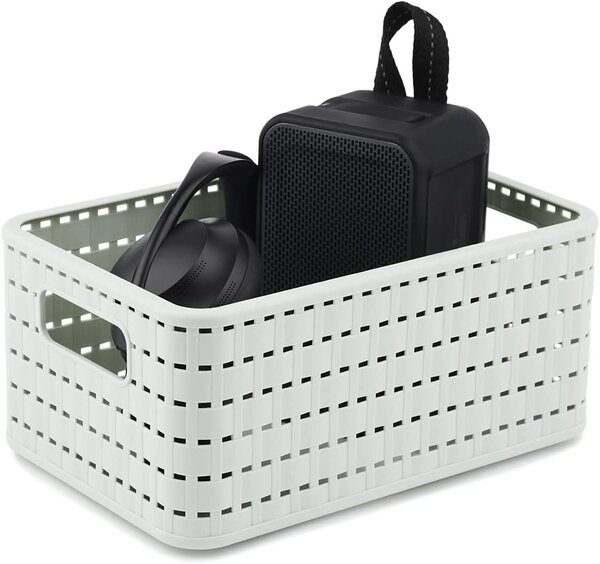 Rotho Plastový košík COUNTRY, rovný, bílý (11l - 33x24x16)