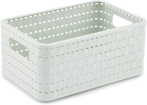 Rotho Plastový košík COUNTRY, rovný, bílý (11l - 33x24x16)