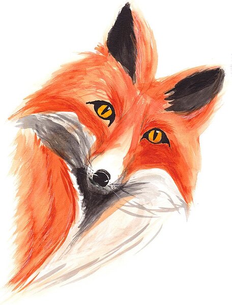 Ručně malovaný obraz od Jitka Egressy - "Fox", rozměr: 20 x 30 cm