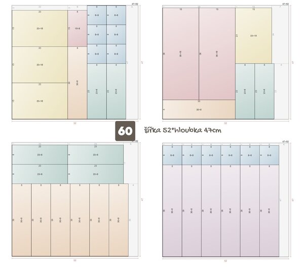 Organizér do šuplíku kuchyně i koupelny, příborník Rotho BASIC, mléčná (38x15)