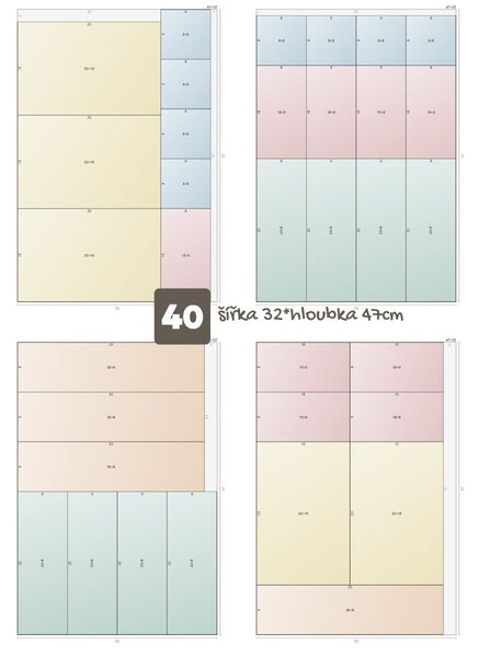 Organizér do šuplíku kuchyně i koupelny, příborník Rotho BASIC, mléčná (38x15)
