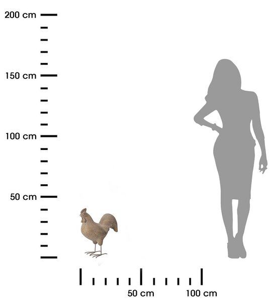 Zahradní figurka z hořčíkové pryskyřice Chicken, 40 cm, béžová