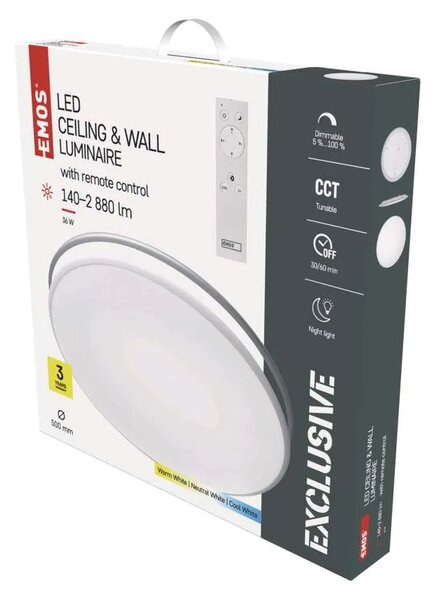 Emos lighting LED přisazené svítidlo ALVI, kruhové 36W, stmív. se změnou CCT 1539084003