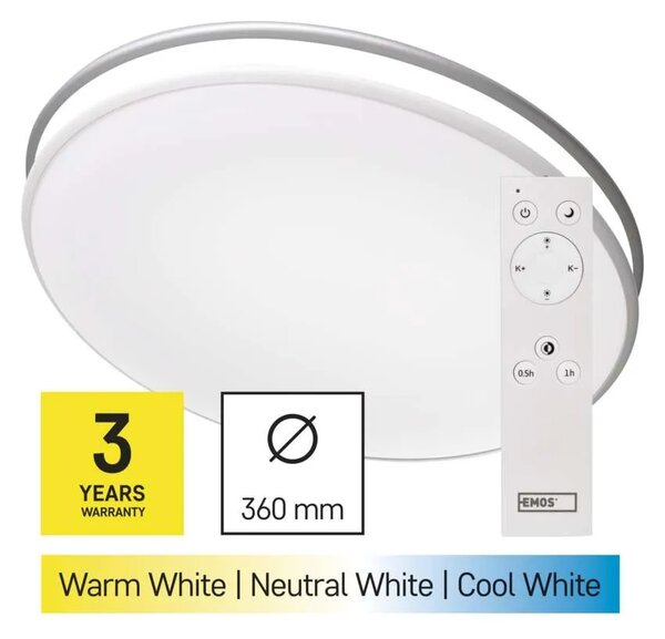 Emos lighting LED přisazené svítidlo ALVI, kruhové 24W, stmív. se změnou CCT 1539084002