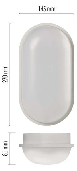Emos lighting LED přisazené svítidlo QARI, oválné bílé 20W neutrální bílá, IP65 1539722010