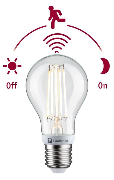 PAULMANN Filament 230V LED žárovka E27 se soumrakovým a pohybovým čidlem (HF) 7W 2700K E27