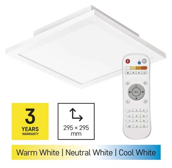Emos lighting LED přisazené svítidlo RIVI, čtvercové 20W, stmív. se změnou CCT 1544101800