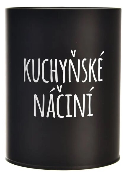 Orion Dóza, plechová, černá, bez víka, KUCHYŇSKÉ NÁČÍNÍ