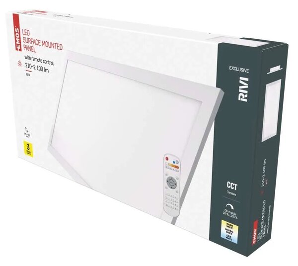 Emos lighting LED přisazené svítidlo RIVI, obdélníkové 25W, stmív. se změnou CCT 1544102400