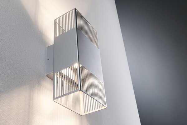 PAULMANN LED nástěnné svítidlo Tharin IP44 3000K 120x250mm 2x3,7W stříbrná