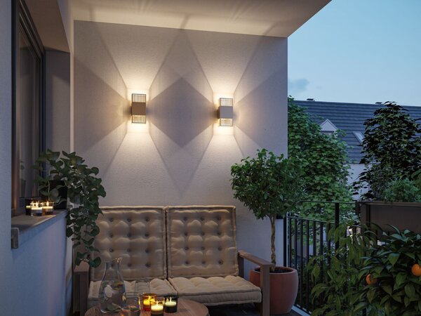 PAULMANN LED nástěnné svítidlo Tharin IP44 3000K 120x250mm 2x3,7W zlatá