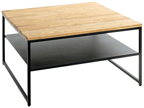 KONFERENČNÍ STOLEK, černá, barvy dubu, dřevo, kov, 70/70/40 cm - Konferenční stolky, Online Only