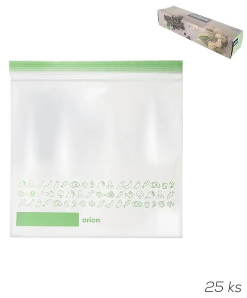 Orion Sáčky na zip 25ks, do mrazáku i letadla L - 25x24, zelené