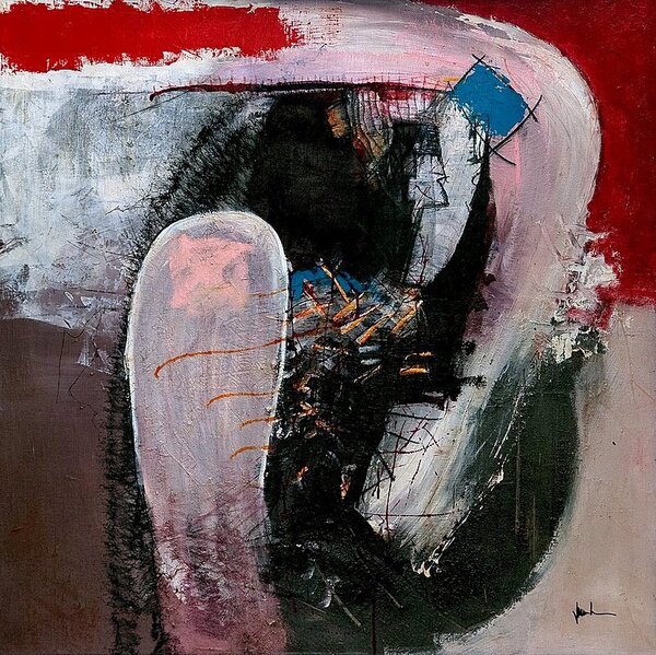 Ručně malovaný obraz od Pavel Janouškovec - "Když se objeví červánky", rozměr: 95 x 95 cm