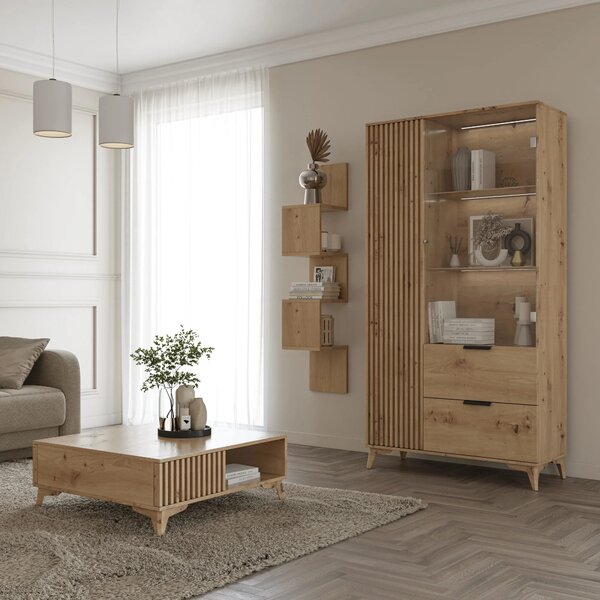 Designová závěsná police GALATEA - dub artisan