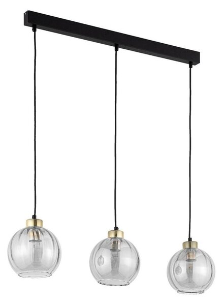 LED Lustr na lanku DEVI 3xE27/15W/230V černá/kouřová