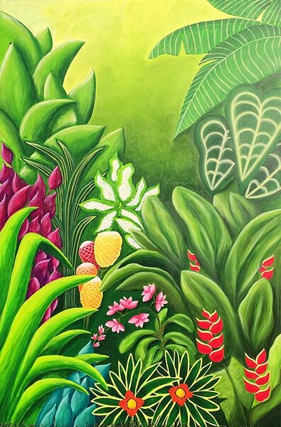 Ručně malovaný obraz od Zuzana Zachar - "Tropical Dream", rozměr: 120 x 180 cm