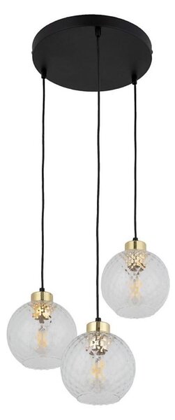 LED Lustr na lanku DEVON 3xE27/15W/230V černá/čirá