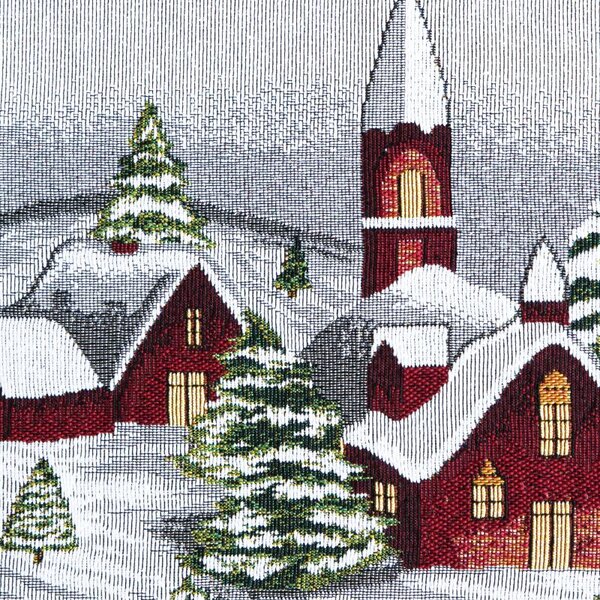 Prostírání MOTIV polární vesnička bíločervená prostírání cca 30 x 45 cm