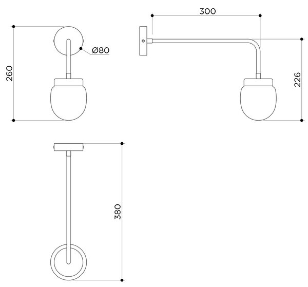 Contain designová nástěnná svítidla Nuvol Long Arm