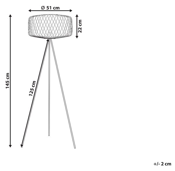 Stojací lampa JAVARI Bambus Hnědá/Černá