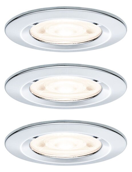 PAULMANN LED vestavné svítidlo Nova GU10 Flat nevýklopné IP44 3x4,9W 230V 2700K chrom