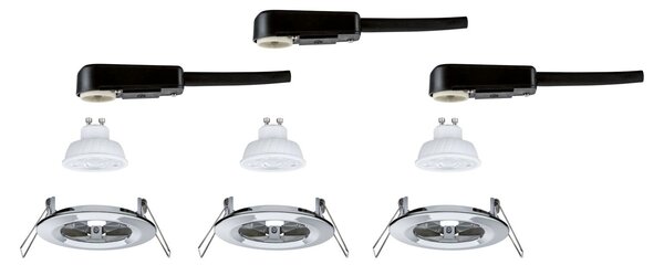 PAULMANN LED vestavné svítidlo Nova GU10 Flat nevýklopné IP44 3x4,9W 230V 2700K chrom