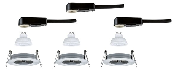 PAULMANN LED vestavné svítidlo Nova GU10 Flat nevýklopné IP44 3x4,9W 230V 2700K hliník broušený