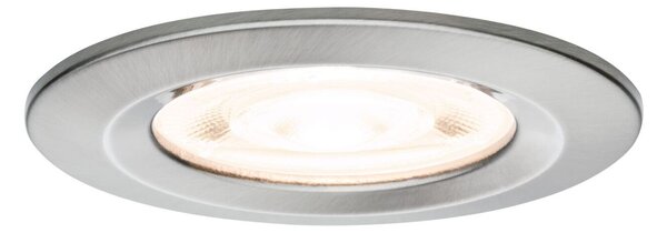 PAULMANN LED vestavné svítidlo Nova GU10 Flat nevýklopné IP44 4,9W 230V 2700K kov kartáčovaný