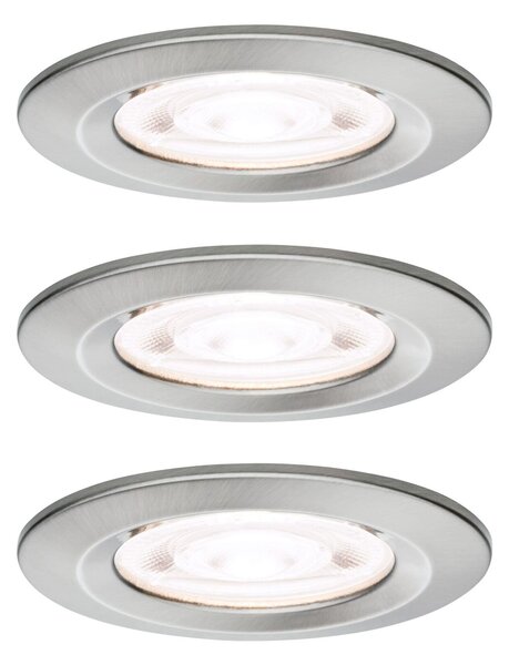 PAULMANN LED vestavné svítidlo Nova GU10 Flat nevýklopné IP44 3x4,9W 230V 4000K kov kartáčovaný