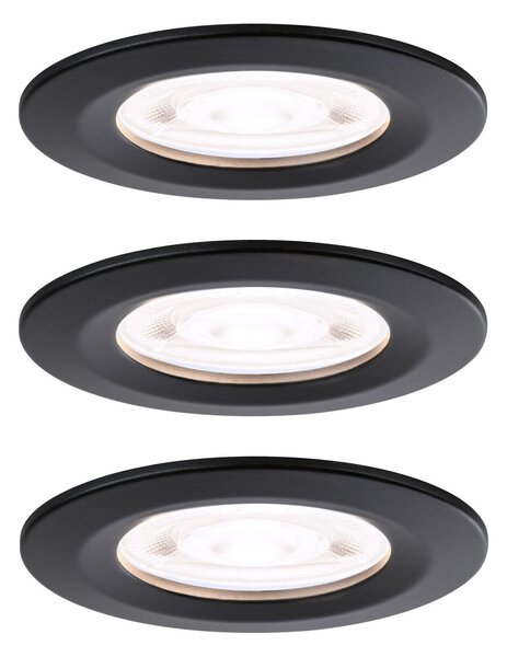 PAULMANN LED vestavné svítidlo Nova GU10 Flat nevýklopné IP44 3x4,9W 230V 4000K černá mat