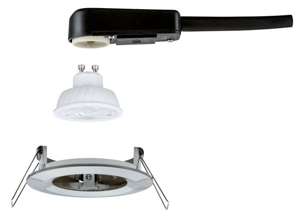 PAULMANN LED vestavné svítidlo Nova GU10 Flat nevýklopné IP44 4,9W 230V 2700K kov kartáčovaný