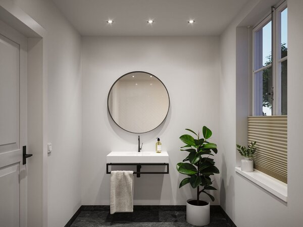 PAULMANN LED vestavné svítidlo Nova GU10 Flat nevýklopné IP44 4,9W 230V 4000K kov kartáčovaný
