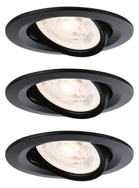 PAULMANN LED vestavné svítidlo Nova GU10 Flat výklopné 3x4,9W 230V 2700K černá mat
