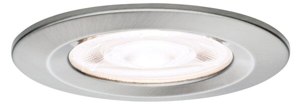 PAULMANN LED vestavné svítidlo Nova GU10 Flat nevýklopné IP44 4,9W 230V 4000K kov kartáčovaný