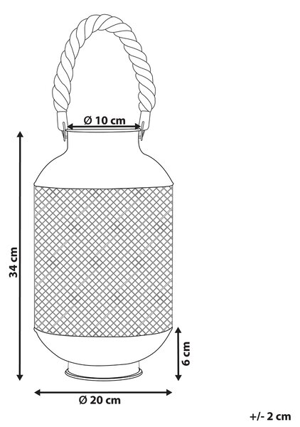 Lucerna CORON Kov 34 cm Černá