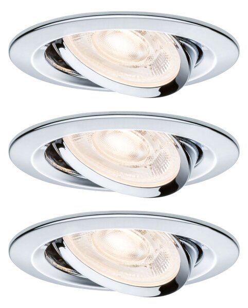PAULMANN LED vestavné svítidlo Nova GU10 Flat výklopné 3x4,9W 230V 2700K chrom