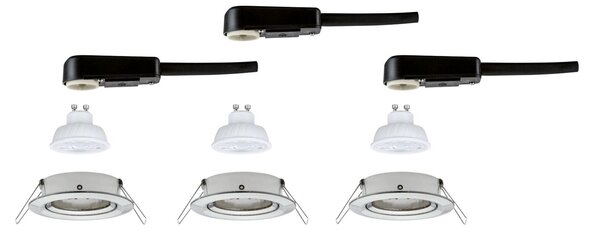 PAULMANN LED vestavné svítidlo Nova GU10 Flat výklopné 3x4,9W 230V 2700K kov kartáčovaný