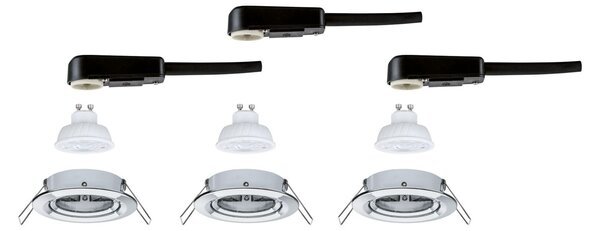 PAULMANN LED vestavné svítidlo Nova GU10 Flat výklopné 3x4,9W 230V 2700K chrom
